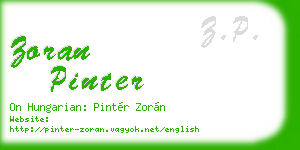 zoran pinter business card