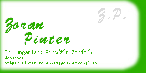 zoran pinter business card